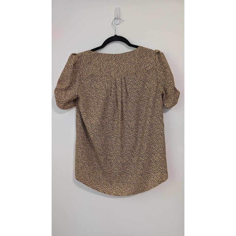 Jones New York Animal Print Puff Sleeve V-Neck Blouse XS - Picture 11 of 15